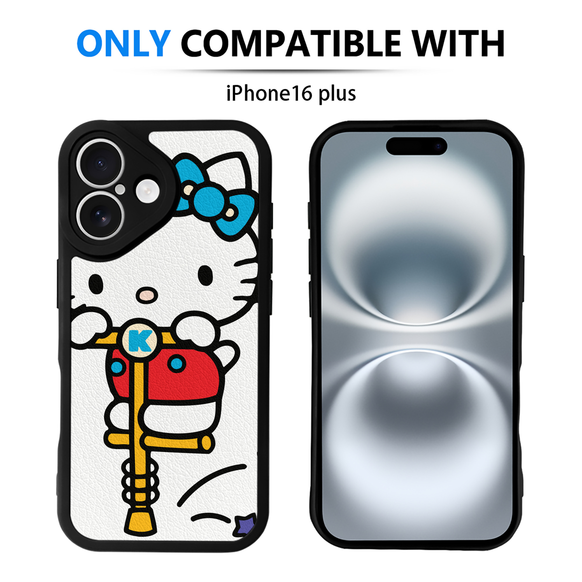（画像用） Hello Kitty ハローキティ 【iPhone 16シリーズ対応】シリコンスマホケース（レザー調） 材質：シリコン